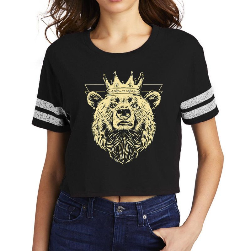 Grizzly Bear King Or Queen Of The Grizzly Scorecard Crop Tee by kerrmanthez | Artistshot