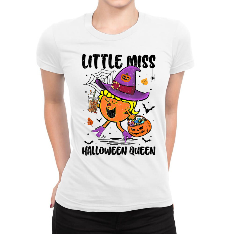 Little Miss Halloween Queen Pumpkin Vintage T Shir Ladies Fitted T-Shirt by kranendon | Artistshot