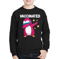 Vaccinated Dabbing Pink Penguin Immunization Vaccination Youth Sweatshirt | Artistshot