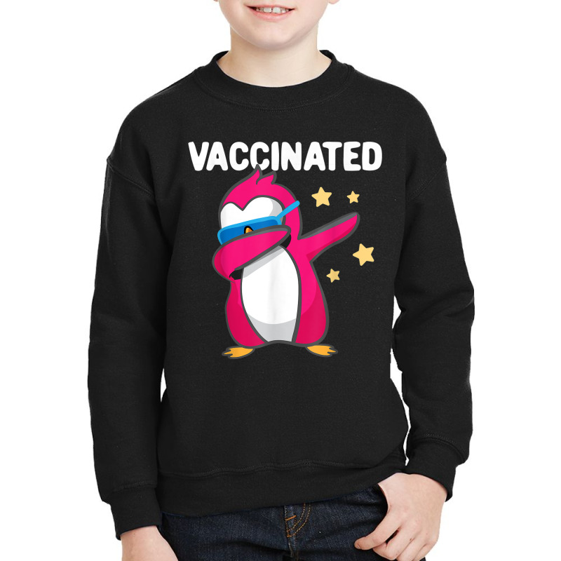 Vaccinated Dabbing Pink Penguin Immunization Vaccination Youth Sweatshirt by Yuh2105 | Artistshot