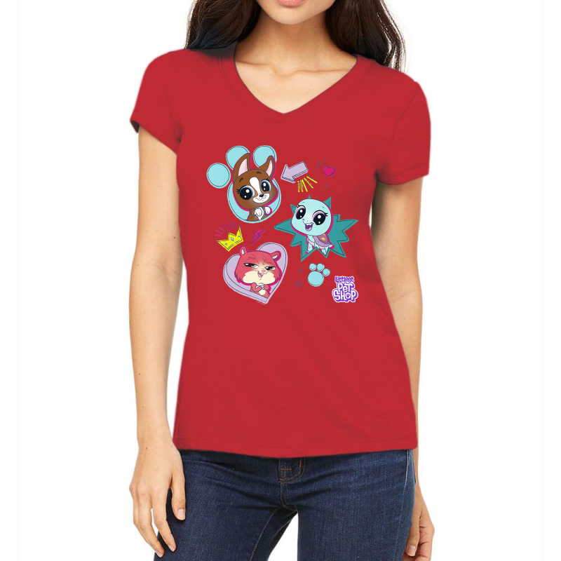 Littlest Pet Shop Pawsitively Cute Group T Shirt Women's V-Neck T-Shirt by kranendon | Artistshot