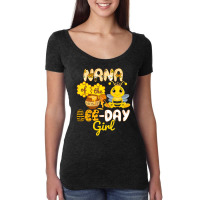 Nana Of The Bee Day Girl Funny Bee Birthday Party Women's Triblend Scoop T-shirt | Artistshot