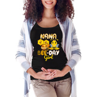 Nana Of The Bee Day Girl Funny Bee Birthday Party Maternity Scoop Neck T-shirt | Artistshot