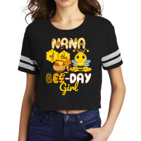 Nana Of The Bee Day Girl Funny Bee Birthday Party Scorecard Crop Tee | Artistshot