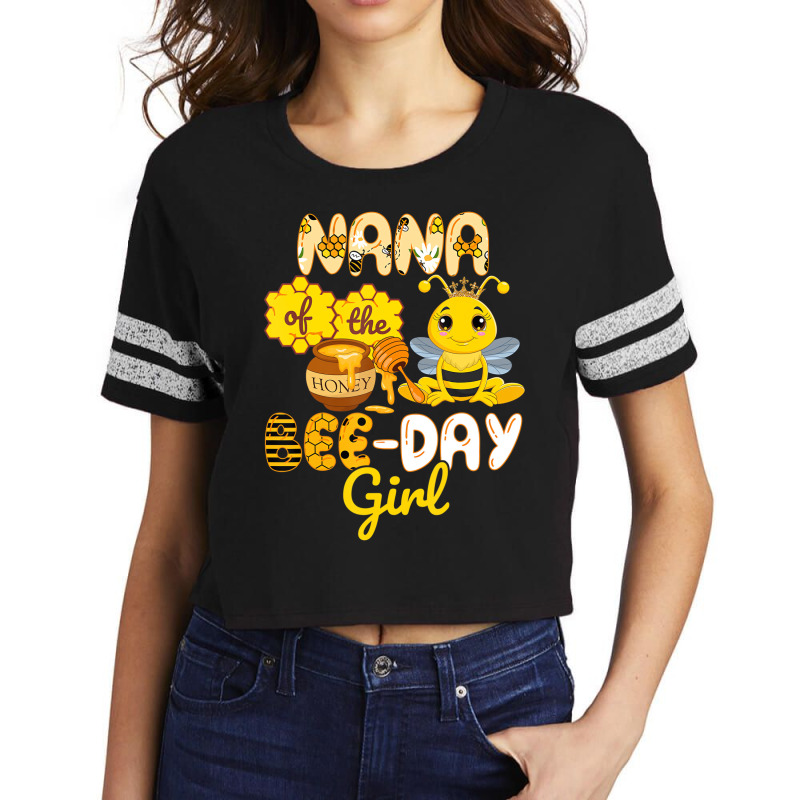 Nana Of The Bee Day Girl Funny Bee Birthday Party Scorecard Crop Tee | Artistshot