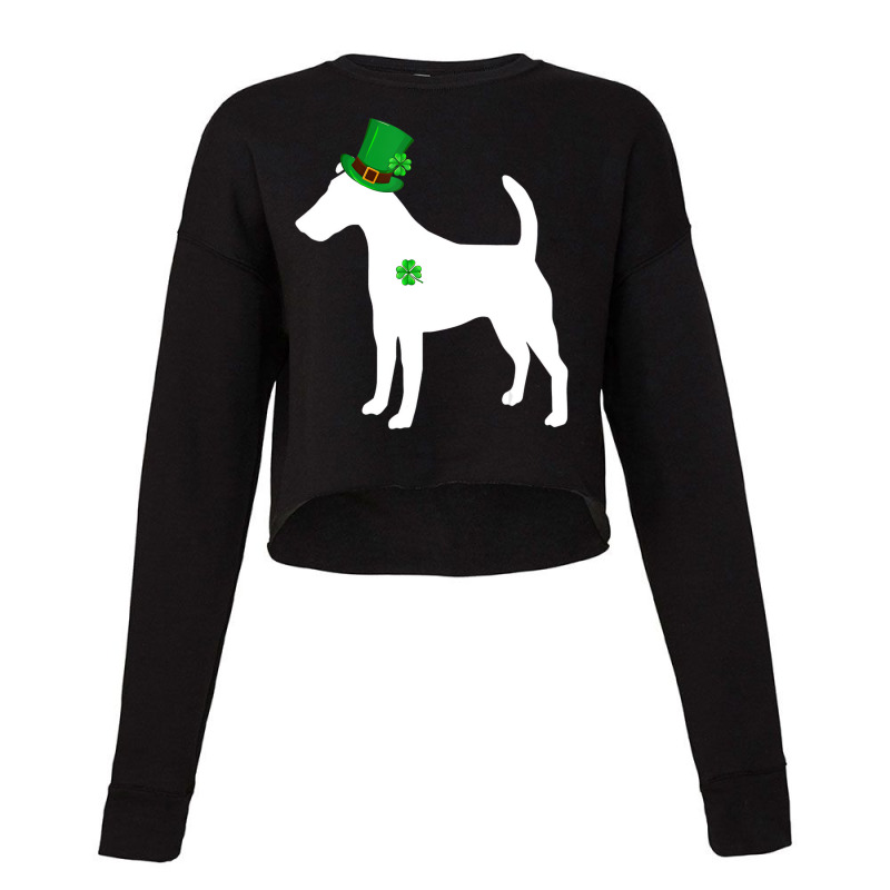 Funny Shamrock Smooth Fox Terrier St Patrick's Day Cropped Sweater by fiddolamuf | Artistshot