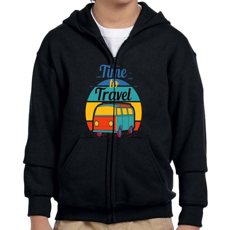 Time To Travel Youth Zipper Hoodie by chris299 | Artistshot