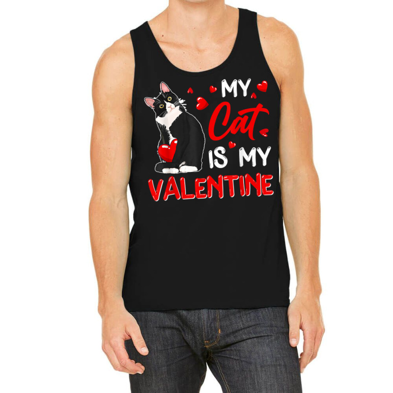 My Cat Is My Valentine Cute Valentine's Day Cat Da Tank Top | Artistshot