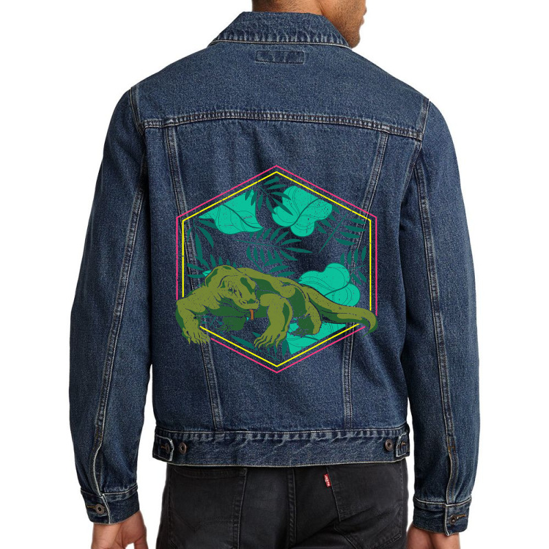 Exotic Indonesia Reptile Lizard Animal Nature Komo Men Denim Jacket by Elegantset | Artistshot