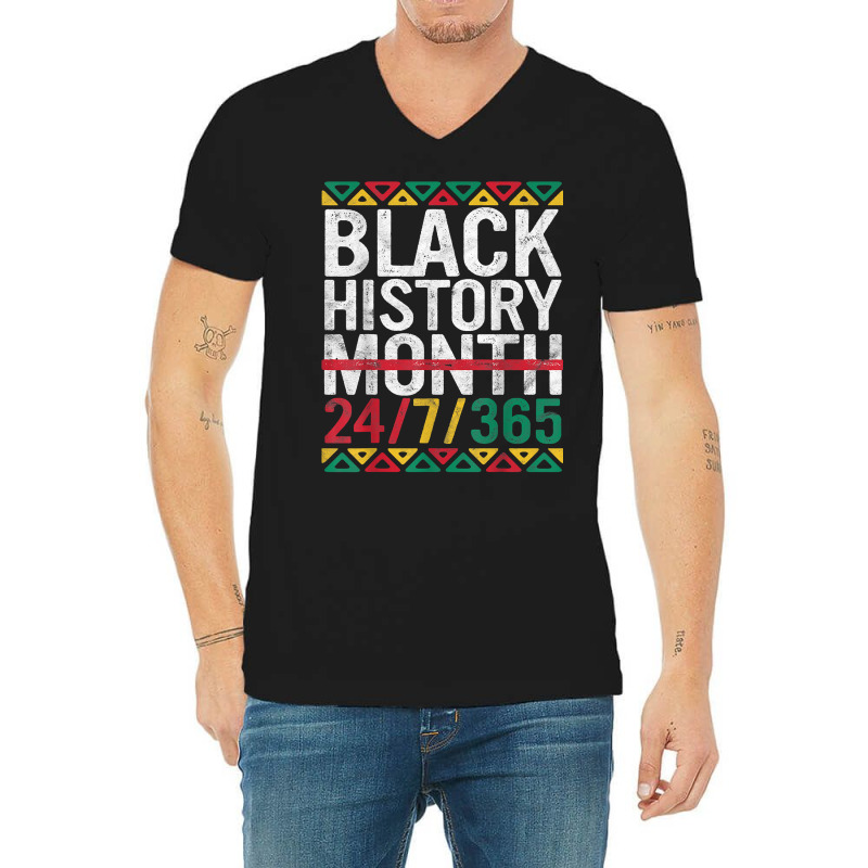 Black History Month 247365 Gift Pride African Amer V-neck Tee | Artistshot