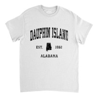 Dauphin Island Alabama Al Vintage Athletic Black S Classic T-shirt | Artistshot