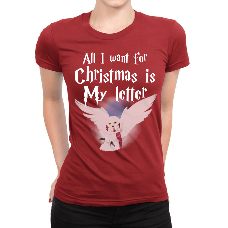 All I Want For Christmas Is 56 Ladies Fitted T-Shirt by clemontaingm | Artistshot