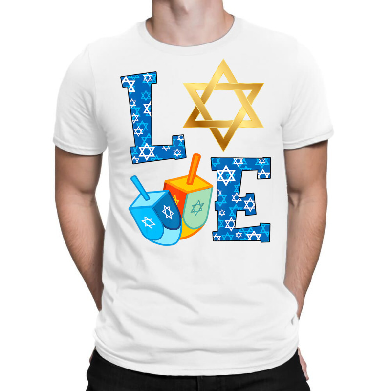 Love Cute Hanukkah Decorations Dreidel Menorah Cha T-shirt | Artistshot