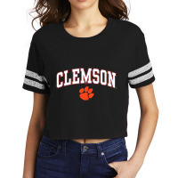 Mens Clemson Tigers Arch Over Dark Heather Officia Scorecard Crop Tee | Artistshot