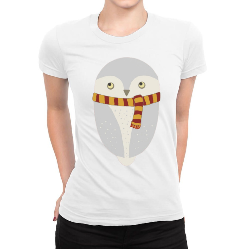 An Owl And Scarf Ladies Fitted T-Shirt by brodyjeunep | Artistshot