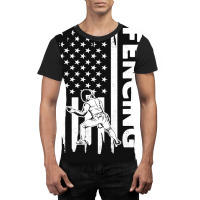 Fencing Us Flag Graphic Concept Graphic T-shirt | Artistshot