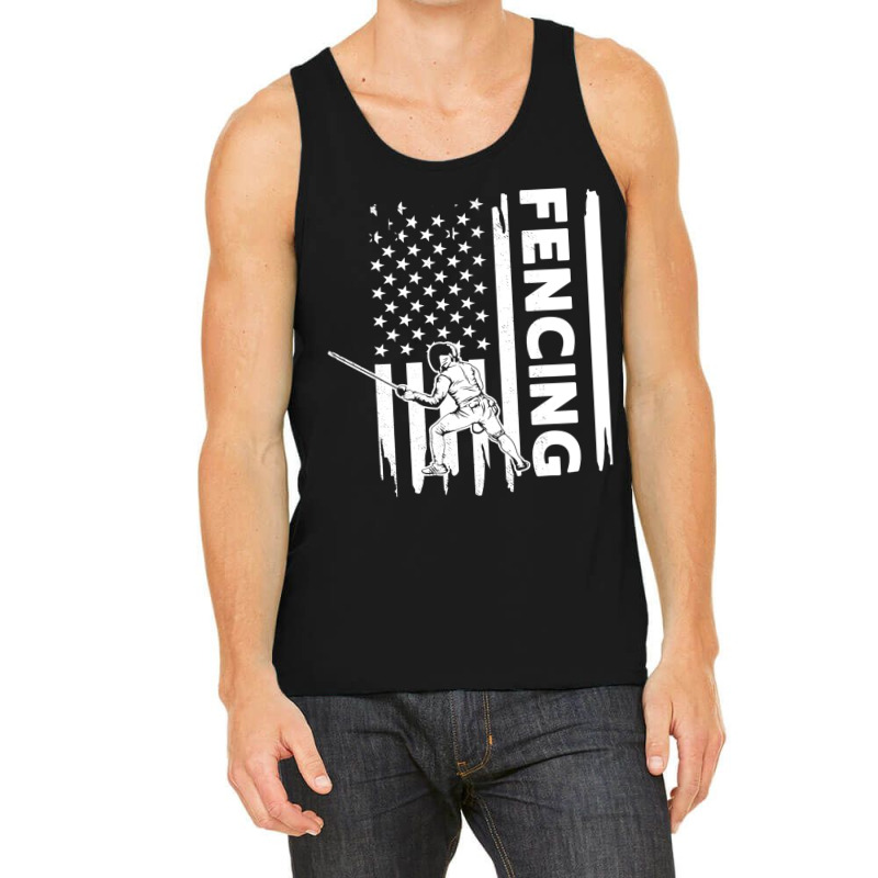 Fencing Us Flag Graphic Concept Tank Top | Artistshot