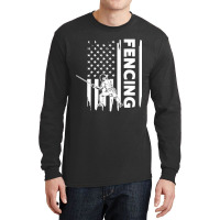 Fencing Us Flag Graphic Concept Long Sleeve Shirts | Artistshot