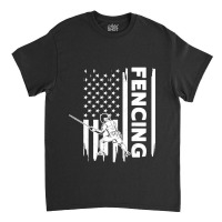 Fencing Us Flag Graphic Concept Classic T-shirt | Artistshot