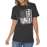 Fencing Us Flag Graphic Concept Vintage T-shirt | Artistshot