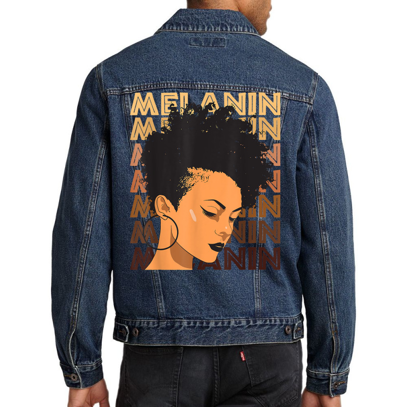 Black Strong Girl Afro Love Melanin African Americ Men Denim Jacket | Artistshot