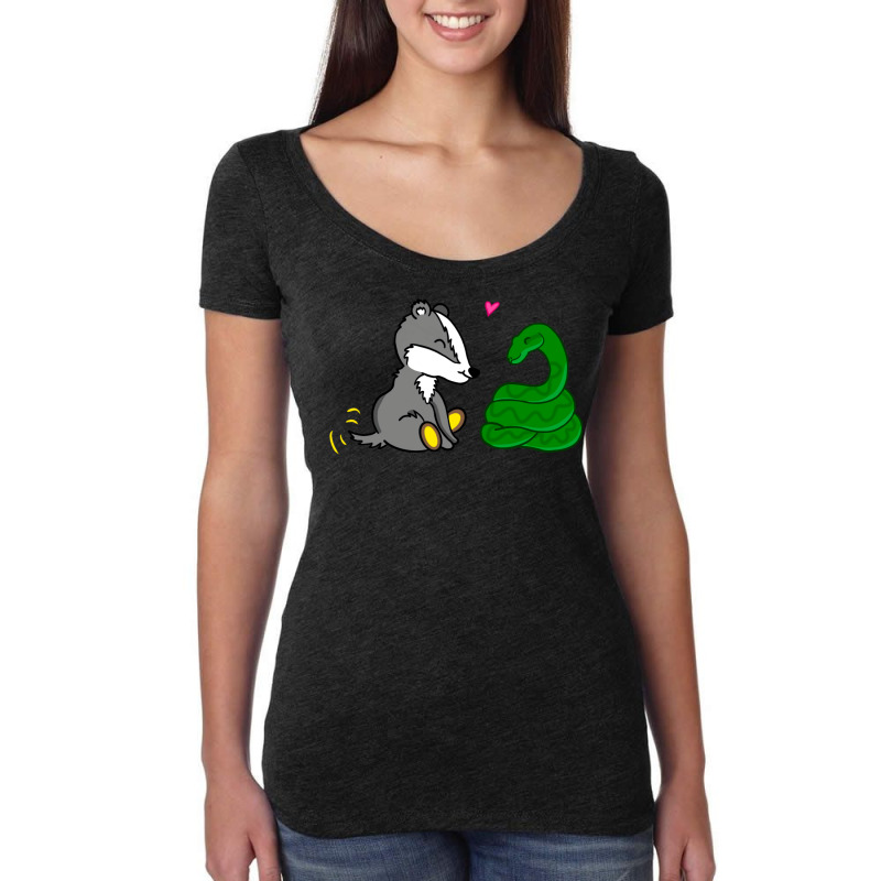 Badger And Snake Pair 1 Women's Triblend Scoop T-shirt by clemontaingm | Artistshot