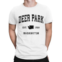 Deer Park Washington Wa Vintage Athletic Black Spo T-shirt | Artistshot