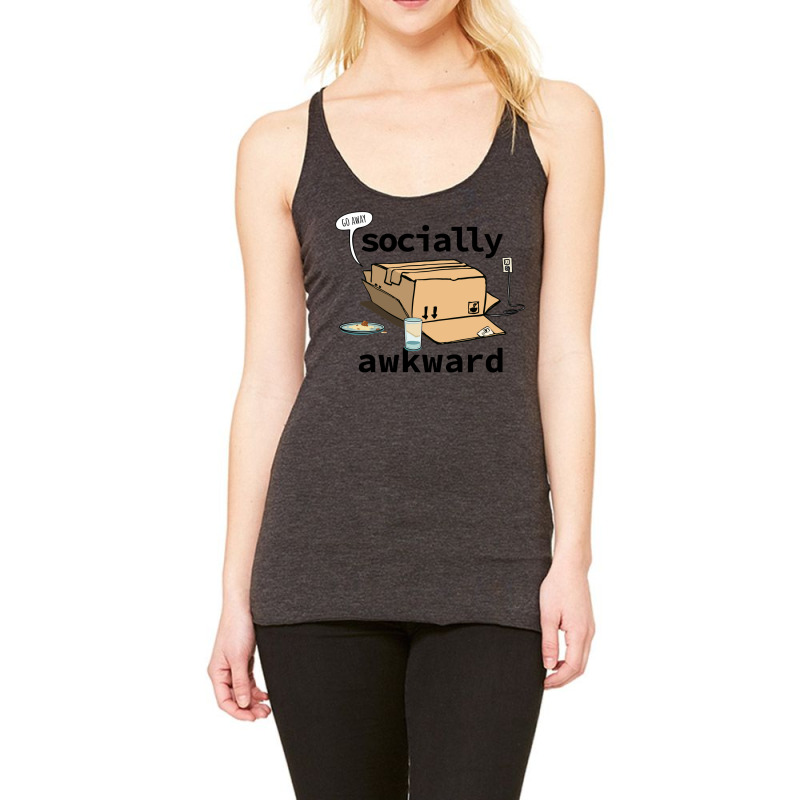 Socially Awkward Introvert In A Cardboard Box Fort Racerback Tank by jaymeeadanicz | Artistshot