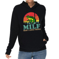 Milf Man I Love Frogs Funny Saying Frog Amphibian Lightweight Hoodie | Artistshot