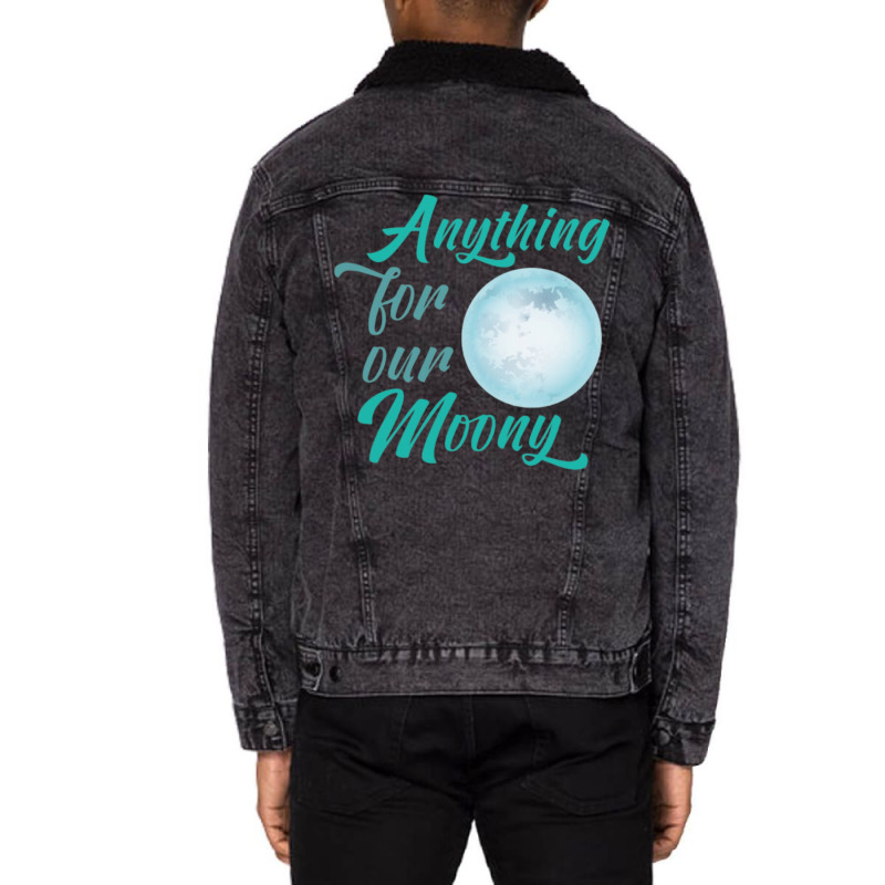 Anything For Moony Unisex Sherpa-Lined Denim Jacket by alfanomearsb | Artistshot