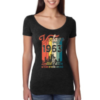 Vintage 1963 60 Years Of Being Awesome Gift Limite Women's Triblend Scoop T-shirt | Artistshot