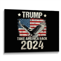 Trump 2024 Flag Take America Back Men Women Trump Metal Print Horizontal | Artistshot