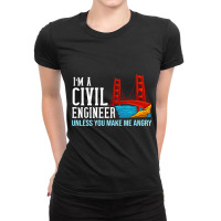 Civil Engineer Gift Funny Bridge Engineering 2 Ladies Fitted T-shirt | Artistshot