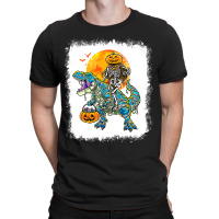 Bleached Halloween Dinosaur Spooky Saurus Hallowee T-shirt | Artistshot