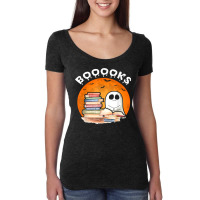 Book Books Ghost Reading Books Lovers Halloween Pa Women's Triblend Scoop T-shirt | Artistshot