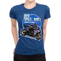 Motorcycle Ben Spies   2009 Donington Park Ladies Fitted T-shirt | Artistshot