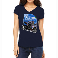 Motorcycle Ben Spies   2009 Donington Park Women's V-neck T-shirt | Artistshot