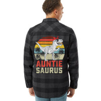 Auntiesaurus T Rex Dinosaur Auntie Saurus Family M Flannel Shirt | Artistshot