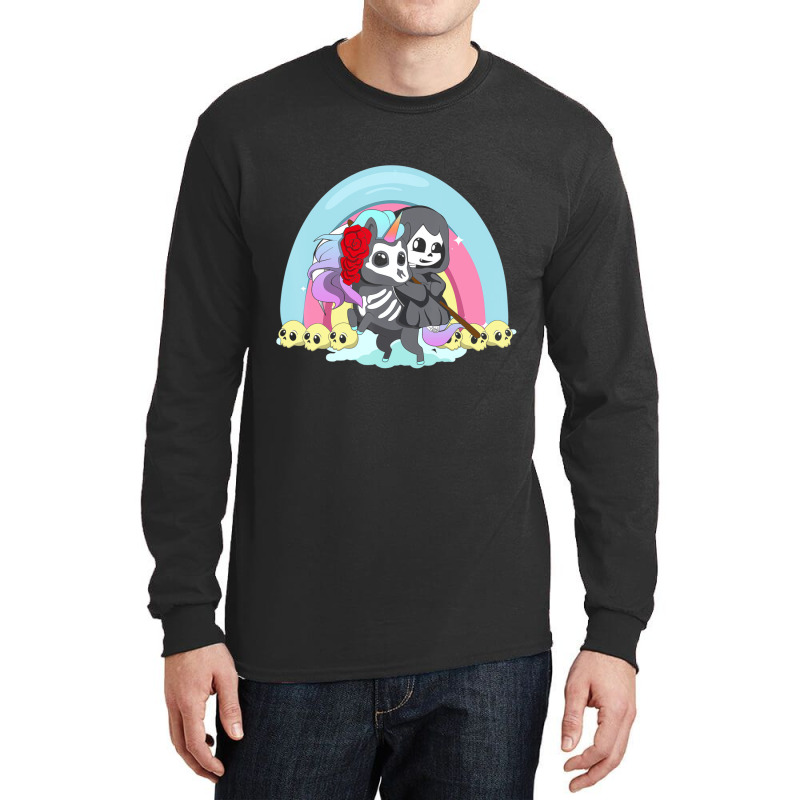 Kawaii Pastel Goth Unicorn And Grim Reaper Creepy Long Sleeve Shirts by krumsiek | Artistshot