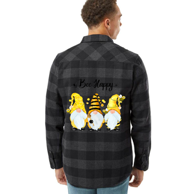 Bee Happy Bee Gnome Spring T Shirt Flannel Shirt | Artistshot