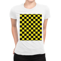 Black And Yellow Checks Ladies Fitted T-shirt | Artistshot