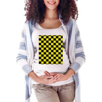 Black And Yellow Checks Maternity Scoop Neck T-shirt | Artistshot