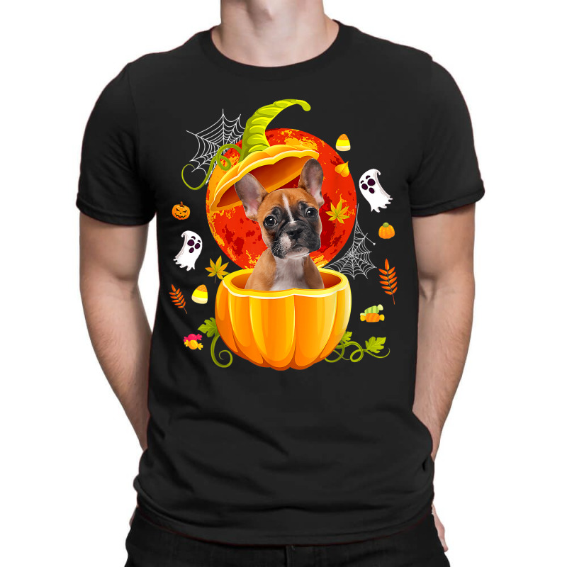 Boston Terrier Witch Pumpkin Halloween Dog Lover F T-shirt | Artistshot