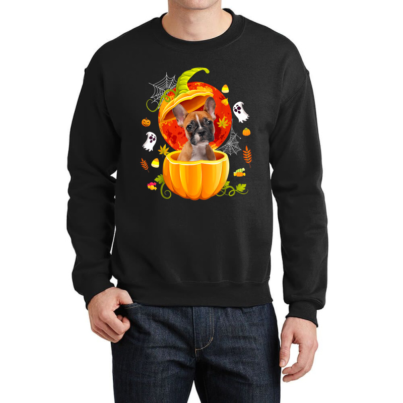 Boston Terrier Witch Pumpkin Halloween Dog Lover F Crewneck Sweatshirt | Artistshot