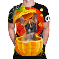 Boston Terrier Witch Pumpkin Halloween Dog Lover F All Over Men's T-shirt | Artistshot
