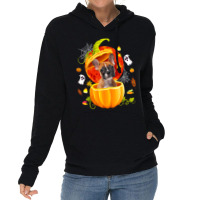 Boston Terrier Witch Pumpkin Halloween Dog Lover F Lightweight Hoodie | Artistshot