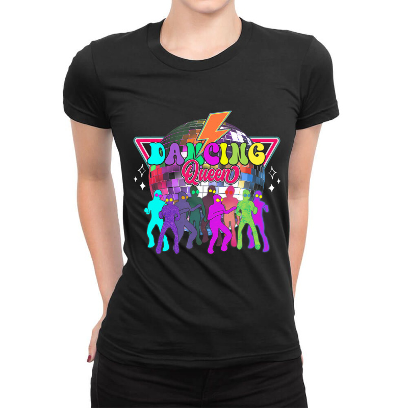 Disco Queen Dance Mom Dancing A Queen Vintage 70s Ladies Fitted T-Shirt by galloywa | Artistshot