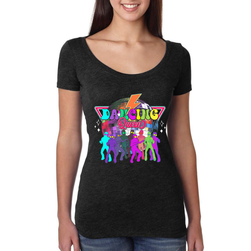 Disco Queen Dance Mom Dancing A Queen Vintage 70s Women's Triblend Scoop T-shirt by galloywa | Artistshot