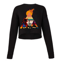 Black Magical Kitty Vintage   Black Cats Cropped Sweater | Artistshot