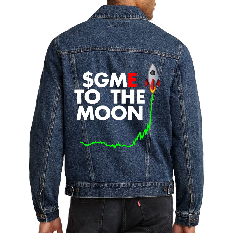 Gamestop Stock $gme To The Moon Men Denim Jacket by DanielPatrickGrasseschi | Artistshot